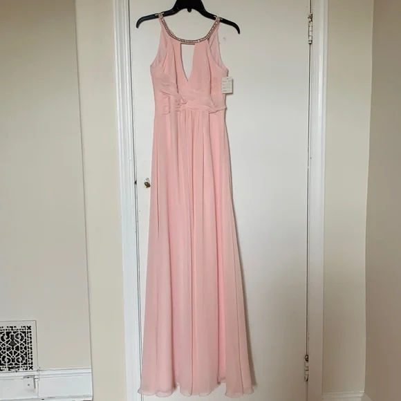 david's bridal petal bridesmaid dress Charmeuse Tiered Belted Maxi Dress – Blank Boutique Riyadh main image 0